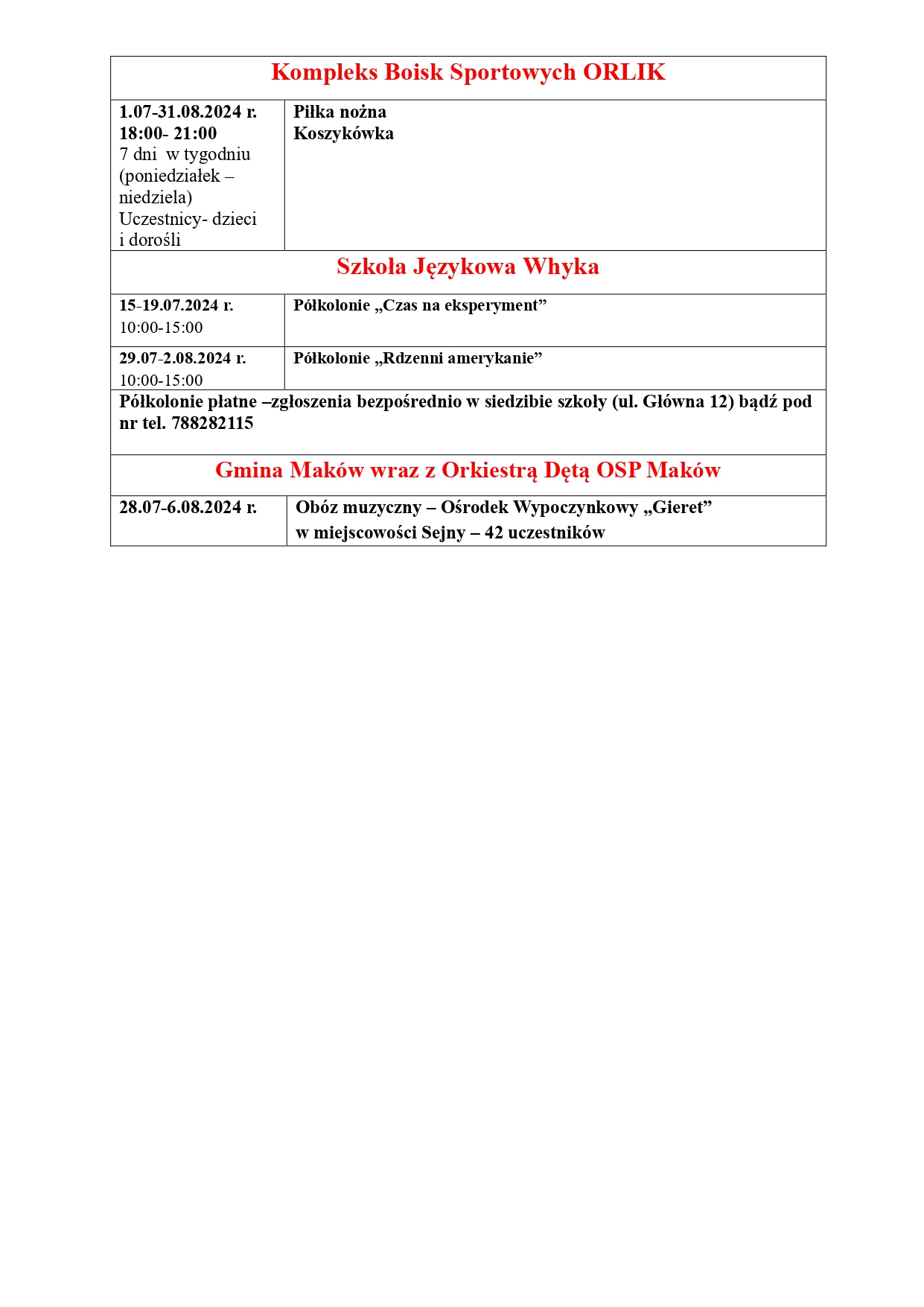 Wakacje zajecia 24 2